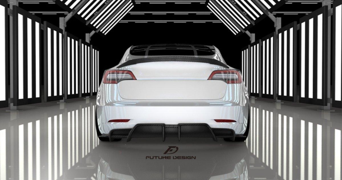 Future Design Carbon Fiber REAR SPOILER for Tesla Model 3 - Performance SpeedShop