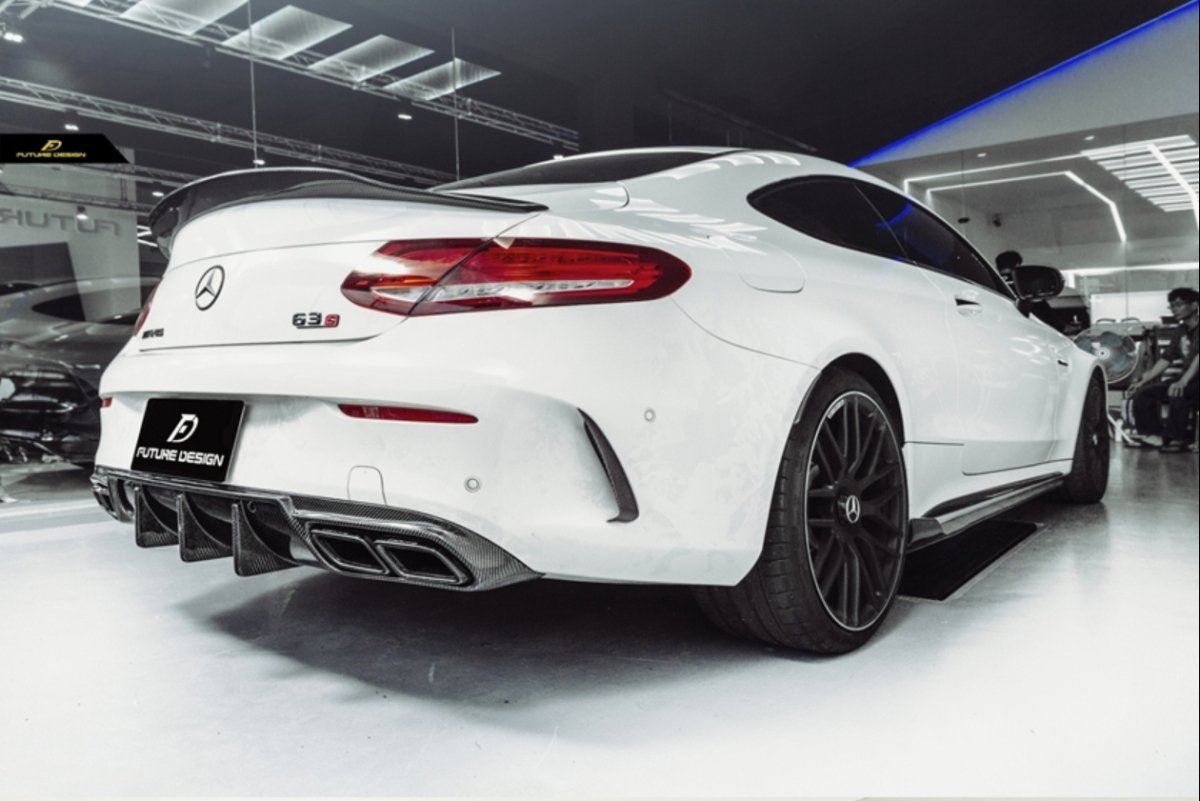 Future Design Carbon Fiber Side Skirts GT Style for Mercedes Benz W205 2015-ON C300 C43 C63 AMG Coupe 2 Door Sedan 4 Door - Performance SpeedShop