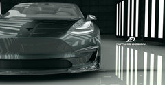 Future Design Carbon Fiber UPPER VALENCES for Tesla Model 3 - Performance SpeedShop