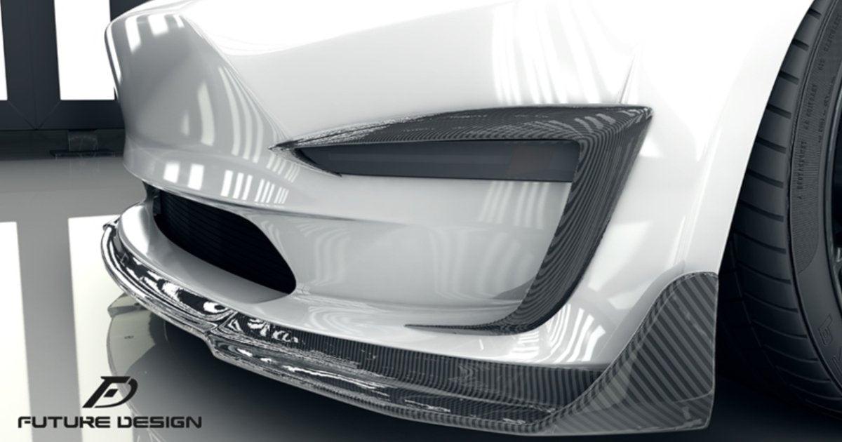 Future Design Carbon Fiber UPPER VALENCES for Tesla Model 3 - Performance SpeedShop