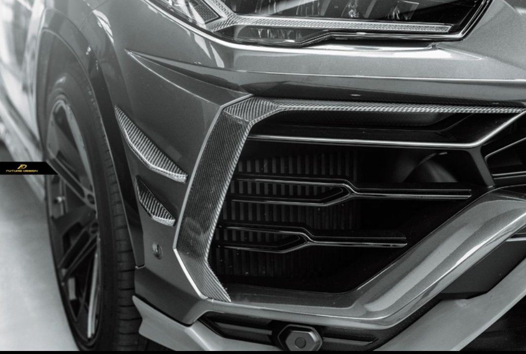 Future Design FD Carbon Fiber FRONT BUMPER CANARDS 6 PCS FOR Lamborghini Urus - Performance SpeedShop