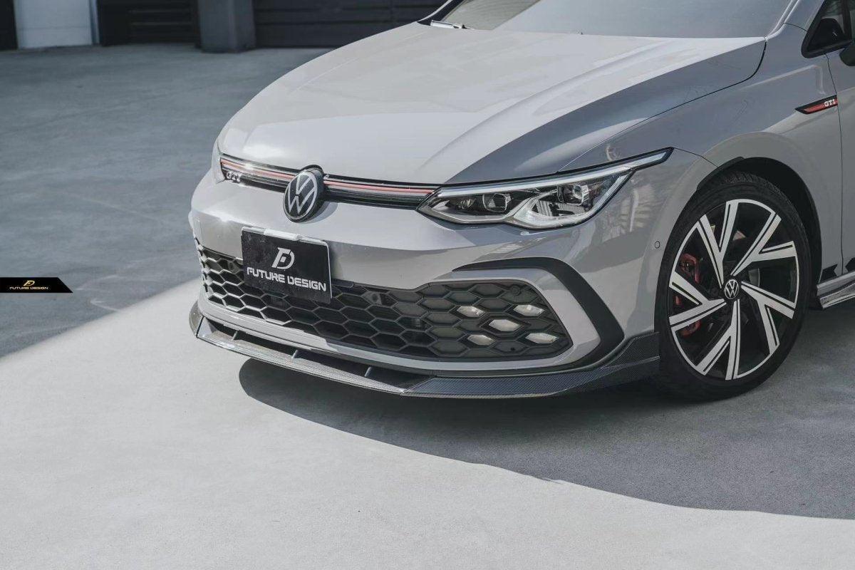 Future Design FD Carbon Fiber FRONT LIP SPLITTER for Volkswagen Golf GTI MK8 - Performance SpeedShop