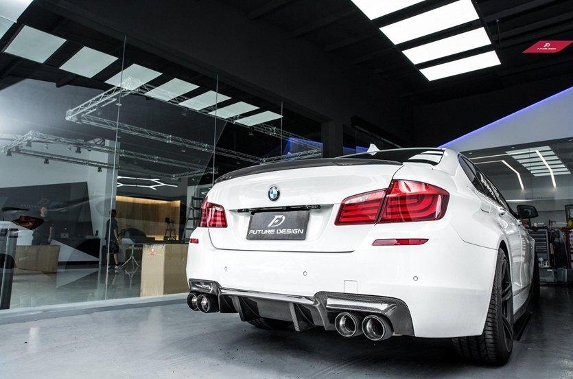 Future Design FD Carbon Fiber Rear Diffuser for BMW M5 & 5 series F10 F11 F18 520 528 535 with M-Package - Performance SpeedShop
