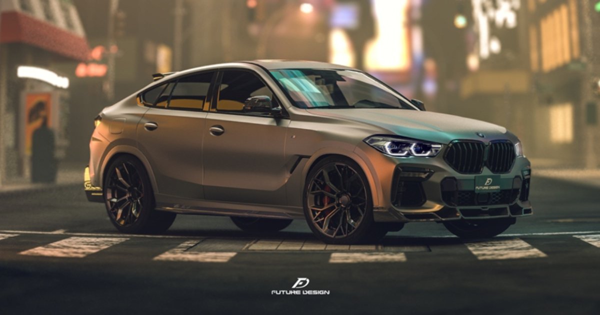 BMW X6 M60I M50I xDrive40i G06 (Fits Pre-LCI& LCI) 2020 2021 2022 2023 2024 & X6M X6MC F96 (Fits Pre-LCI& LCI) 2020 2021 2022 2023 2024 with Aftermarket Parts - Side Skirts Carbon Fiber / FRP from Future Design