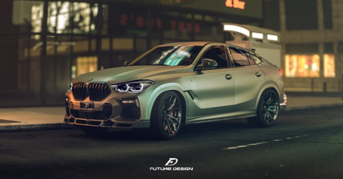 BMW X6 M60I M50I xDrive40i G06 (Fits Pre-LCI& LCI) 2020 2021 2022 2023 2024 & X6M X6MC F96 (Fits Pre-LCI& LCI) 2020 2021 2022 2023 2024 with Aftermarket Parts - Side Skirts Carbon Fiber / FRP from Future Design