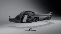 Future Design FD GT Carbon Fiber REAR DIFFUSER for BMW X6 G06 2020-ON - Performance SpeedShop