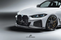 Future Design FD V1 Carbon Fiber FRONT LIP SPLITTER for BMW I4 G26 M50 / e Drive 40 & 4 Series G26 Gran coupe M440i 430i - Performance SpeedShop