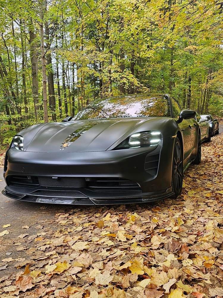 Future Design FD V2 Carbon Fiber FRONT LIP SPLITTER for Porsche Taycan Base & 4S - Performance SpeedShop