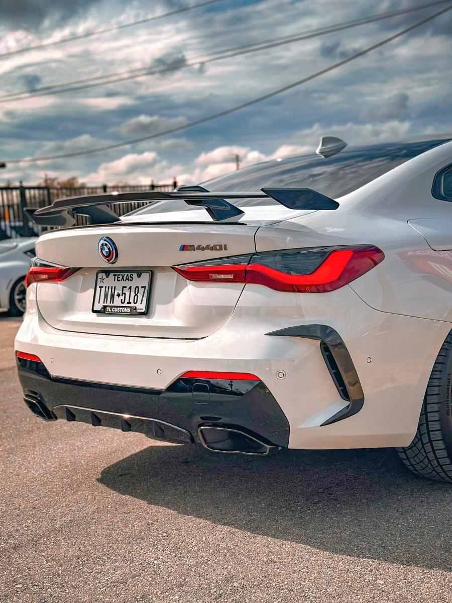 BMW M4 M4C M4CS G82 G83 2021-ON & I4 M50 / e Drive 40 G26 2022-ON & 4 Series Gran Coupe M440 430 G26 2022-ON with Aftermarket Parts - MP Style Rear Wing Carbon Fiber/FRP from Future Design