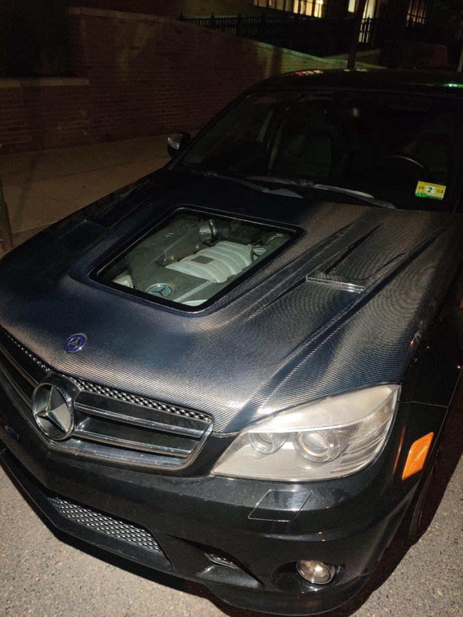 Mercedes Benz W204 C63 AMG 2008 2009 2010 2011 with Aftermarket Parts - IMP Style Hood Bonnet?Carbon Fiber / FRP from Aero Republic
