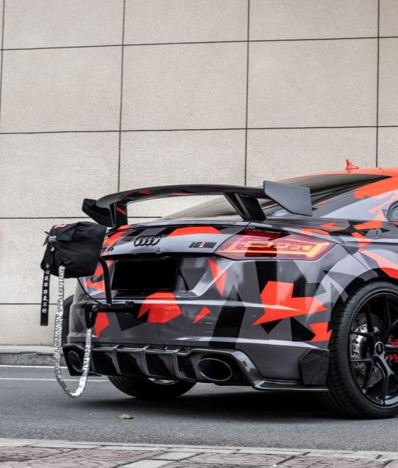 Audi TTRS 8S 2016-2018 Pre-facelift with Aftermarket Parts - Pre-preg Carbon Fiber Rear Wing from Yofer USA