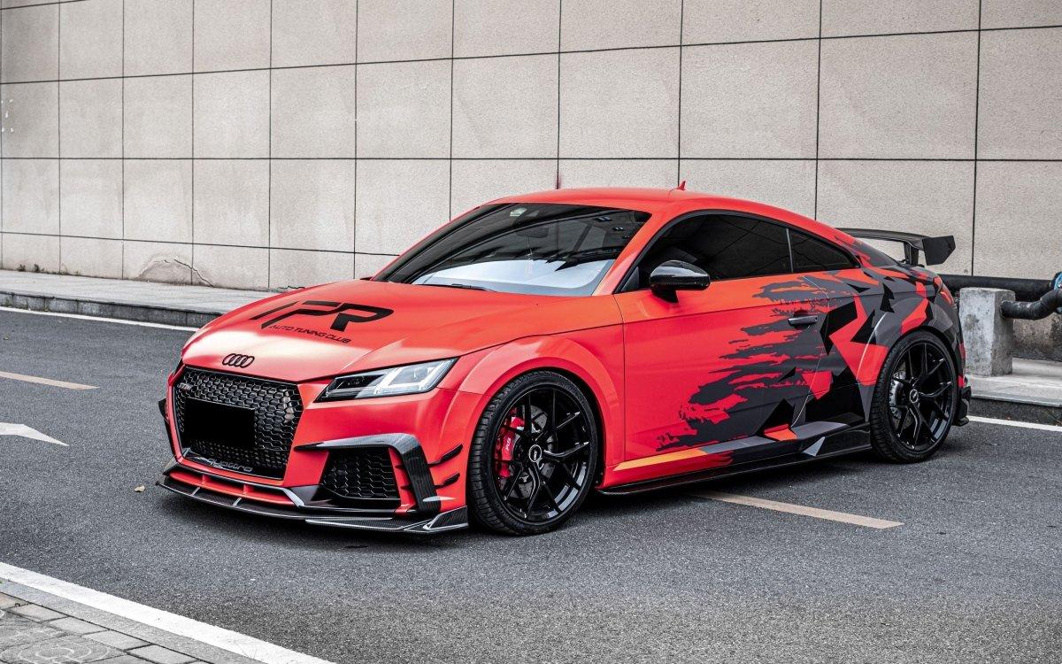 Audi TTRS 8S 2016-2018 Pre-facelift with Aftermarket Parts - Pre-preg Carbon Fiber Side Skirts from Yofer USA