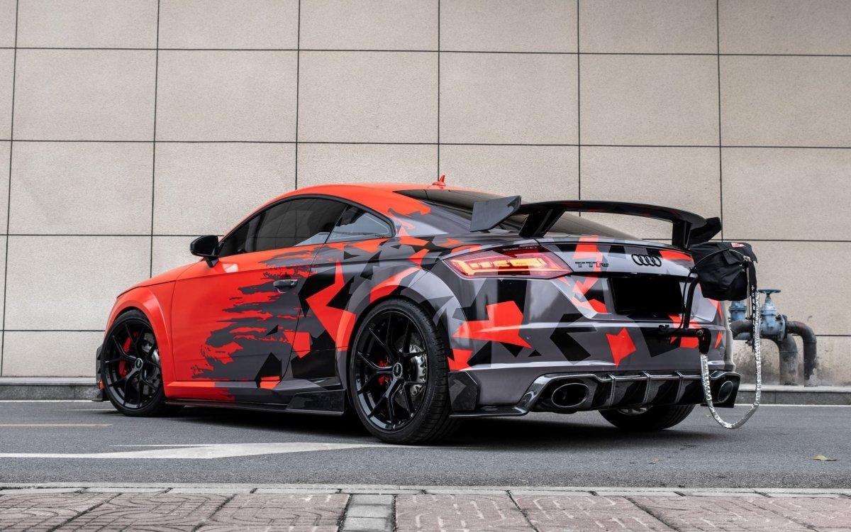 Audi TTRS 8S 2016-2018 Pre-facelift with Aftermarket Parts - Pre-preg Carbon Fiber Side Skirts from Yofer USA