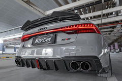 Audi S7 A7 (with s-line bumper) C8 2019-ON with Aftermarket Parts - V2 Style Rear Diffuser & Canards Pre-preg Carbon Fiber from Karbel Carbon