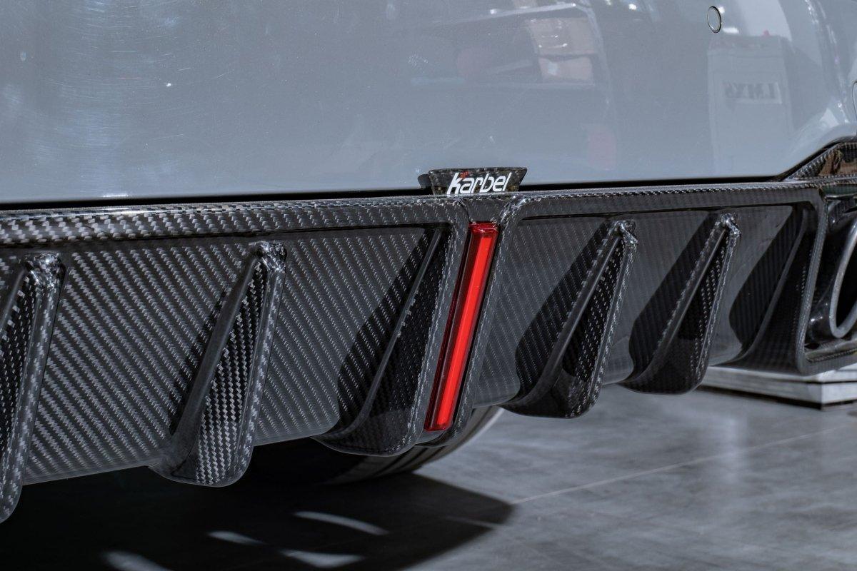Audi S7 A7 (with s-line bumper) C8 2019-ON with Aftermarket Parts - V2 Style Rear Diffuser & Canards Pre-preg Carbon Fiber from Karbel Carbon