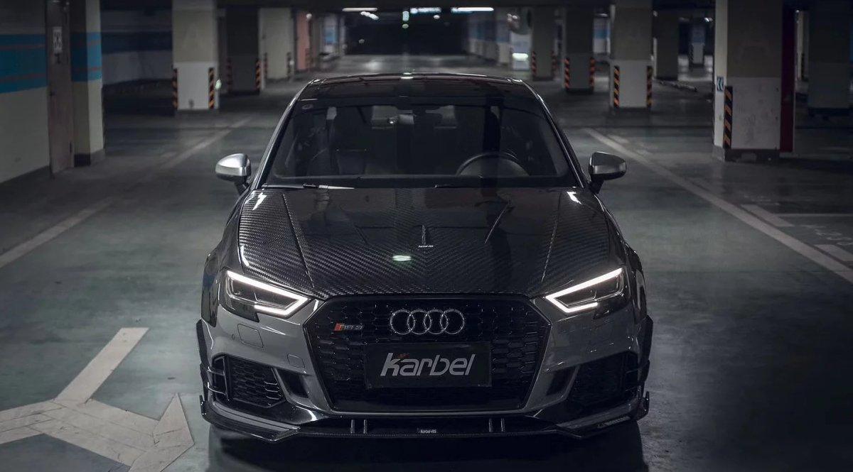 Karbel Carbon Dry Carbon Fiber Double-sided Hood Bonnet Ver.2 for Audi A3 & A3 S Line & S3 & RS3 2014-2020 - Performance SpeedShop