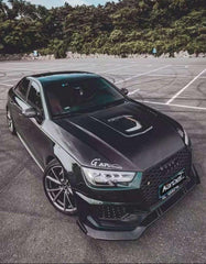 Audi RS4 S4 A4 (all models) B9 / B9.5 2017-ON with Aftermarket Parts - Hood Carbon Fiber from Karbel Carbon
