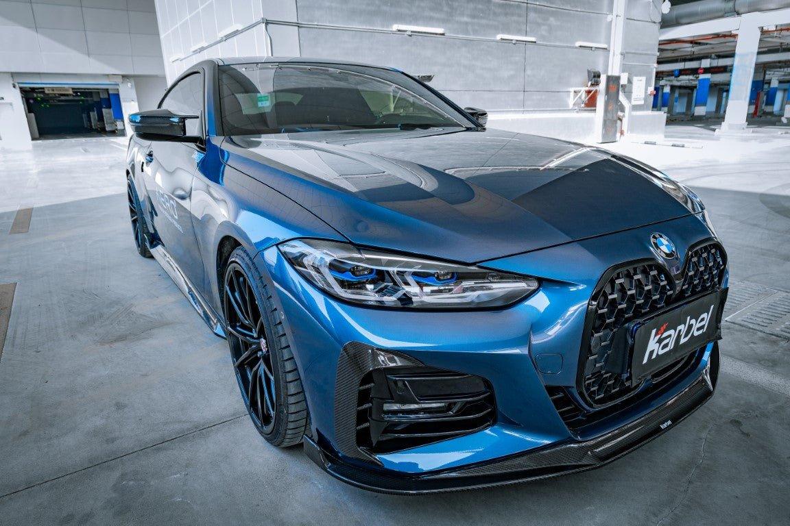 BMW 4 series 430i (with M-package bumper, does not fit base model) M440i G22 G23 2020-ON with Aftermarket Parts - Upper Valences Pre-preg Carbon Fiber from Karbel Carbon
