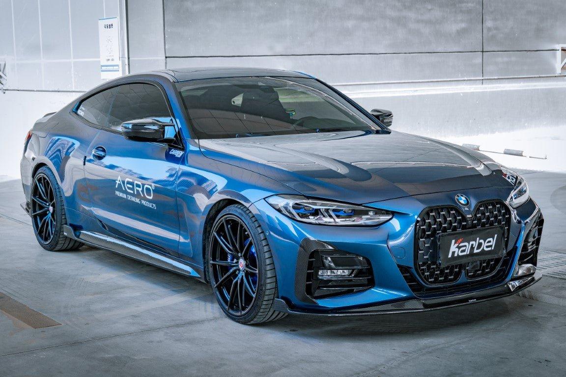 BMW 4 series 430i (with M-package bumper, does not fit base model) M440i G22 G23 2020-ON with Aftermarket Parts - Upper Valences Pre-preg Carbon Fiber from Karbel Carbon
