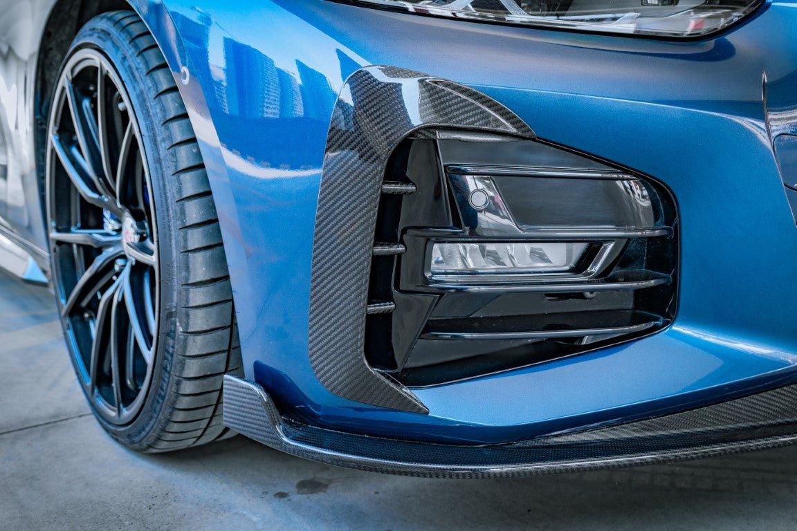 BMW 4 series 430i (with M-package bumper, does not fit base model) M440i G22 G23 2020-ON with Aftermarket Parts - Upper Valences Pre-preg Carbon Fiber from Karbel Carbon