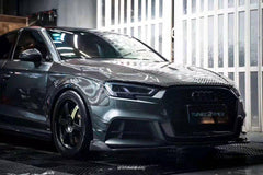 Audi S3 A3 8V/8V.5 2017 2018 2019 2020 with Aftermarket Parts - Front Canards Pre-preg Carbon Fiber from Karbel Carbon