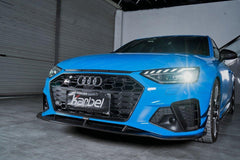 Audi S4 A4 S-line (with s-line bumper, does not fit base model) B9.5 2020 2021 2022 2023 2024 With Aftermarket Parts - Compatible with Karbel Upper Valences & Compatible with OEM Bumper Style Front Canards Pre-preg Carbon Fiber from Karbel Carbon