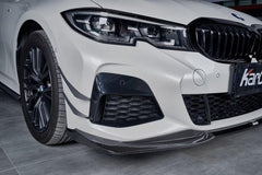 BMW 3 Series 330i (with M-package bumper, does not fit base model) M340i G20 G21 Pre-LCI 2019-2022 with Aftermarket Parts - Front Canards Pre-preg Carbon Fiber from Karbel Carbon