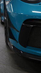 Porsche 911 991.2 GT3 2018 2019 with Aftermarket Parts - Front Canards Pre-preg Carbon Fiber from Karbel Carbon