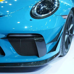 Porsche 911 991.2 GT3 2018 2019 with Aftermarket Parts - Front Canards Pre-preg Carbon Fiber from Karbel Carbon