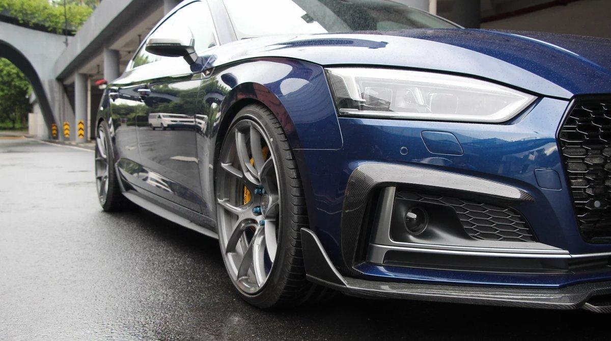 Audi S5 A5 (with s-line bumper, does not base model) B9 2017-2019 with Aftermarket Parts - Upper Valences Pre-preg Carbon Fiber from Karbel Carbon