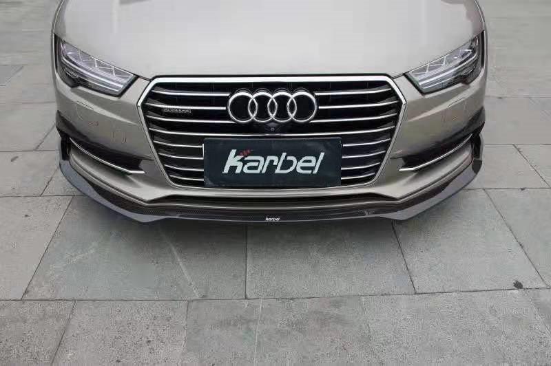 Audi S7 A7 S-line (with s-line bumper, does not base model) C7.5 2016-2018 with Aftermarket Parts - Upper Valences Pre-preg Carbon Fiber from Karbel Carbon