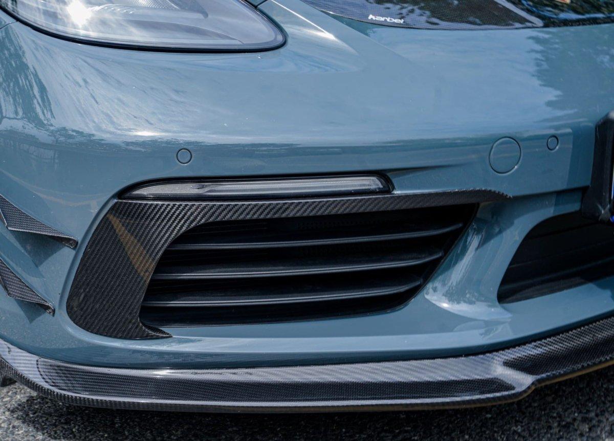 Porsche 718 Cayman / Boxster / GTS 2017-ON with Aftermarket Parts - Upper Valences Pre-preg Carbon Fiber from Karbel Carbon