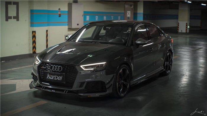 Audi S3 A3 8V.5 2015 2016 2017 2018 2019 2020 & RS3 8V.5 2018 2019 2020 With Aftermarket Parts - Front Fenders Pre-preg Carbon Fiber from Karbel Carbon