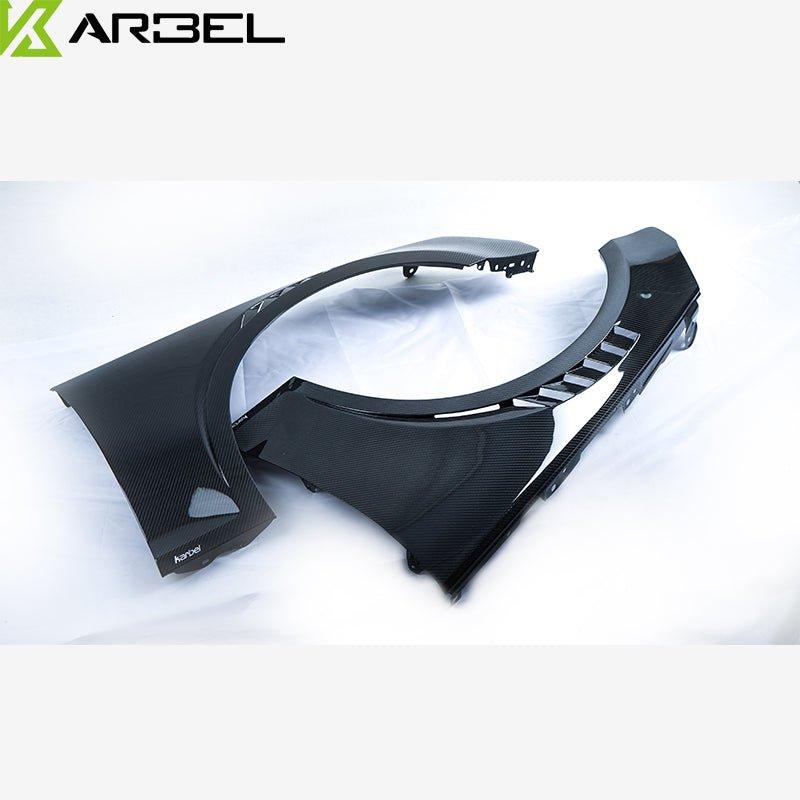 Audi S4 A4 B9 2017 2018 2019 & S4 A4 B9.5 2020 2021 2022 2023 2024 With Aftermarket Parts - Front Fenders Pre-preg Carbon Fiber from Karbel Carbon