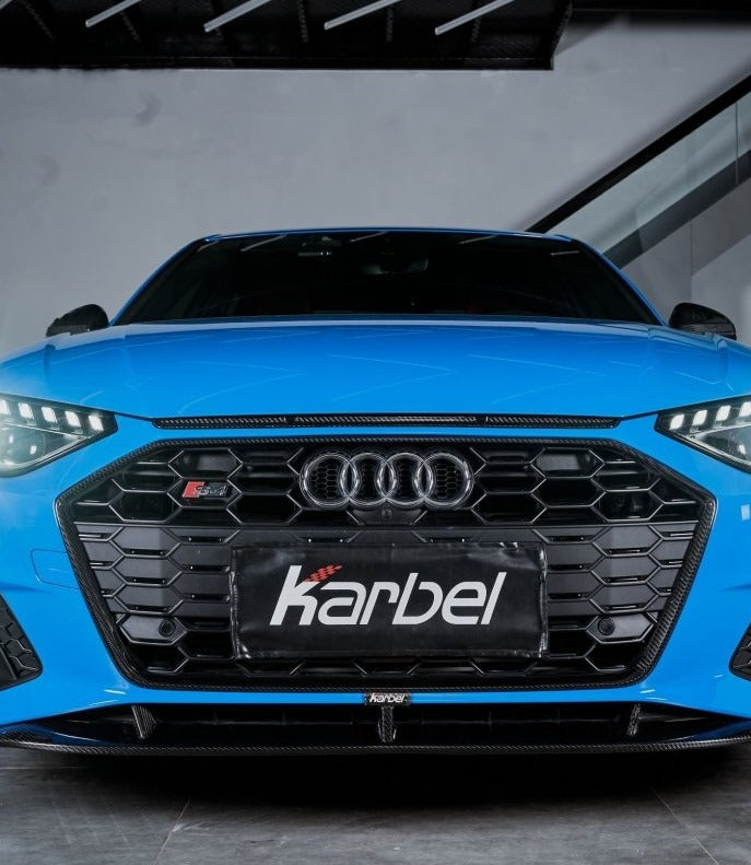 Audi S4 A4 S-line (with s-line bumper, does not fit base model) B9.5 2020-ON with Aftermarket Parts - Grill Pre-preg Carbon Fiber from Karbel Carbon