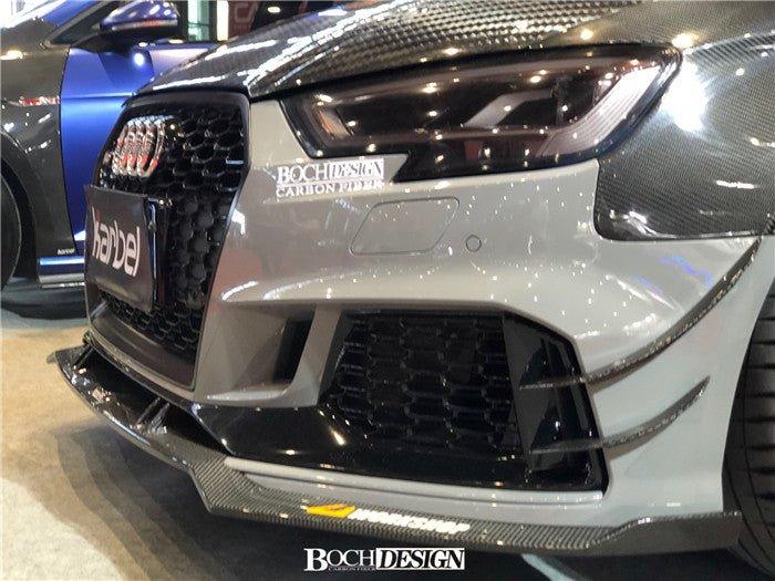 Audi RS3 8V 8V.5 2018 2019 2020 with Aftermarket Parts - Front Lip Pre-preg Carbon Fiber from Karbel Carbon