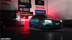 Audi RS3 8V 8V.5 2018 2019 2020 with Aftermarket Parts - Front Lip Pre-preg Carbon Fiber from Karbel Carbon