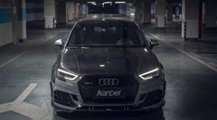 Audi RS3 8V 8V.5 2018 2019 2020 with Aftermarket Parts - Front Lip Pre-preg Carbon Fiber from Karbel Carbon