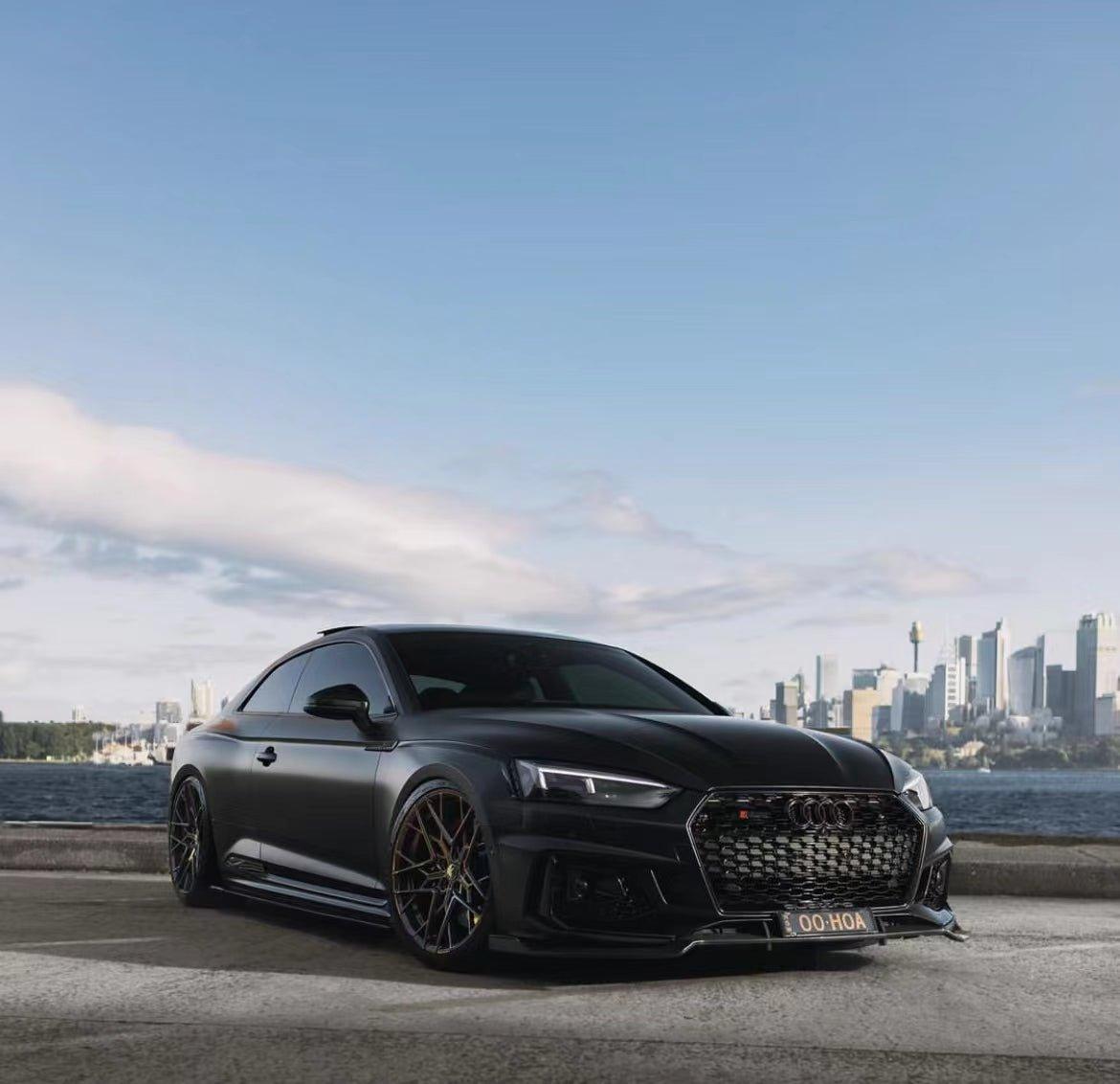 Audi RS5 B9 2018 2019 2020 with Aftermarket Parts - Front Lip Pre-preg Carbon Fiber from Karbel Carbon