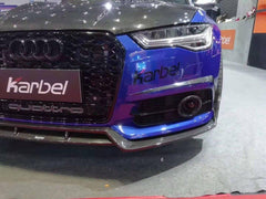 Audi S6 / A6 Avant / A6 S-Line (with s-line bumper, does not base model) C7.5 2016 2017 2018 with Aftermarket Parts - Front Lip Pre-preg Carbon Fiber from Karbel Carbon