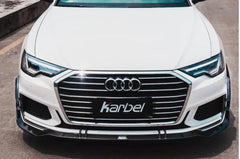 Audi S6 / A6 Avant / A6 (with S-line bumper, does not fit base model) C8 2019 2020 2021 2022 2023 2024 with Aftermarket Parts - Front Lip Pre-preg Carbon Fiber from Karbel Carbon
