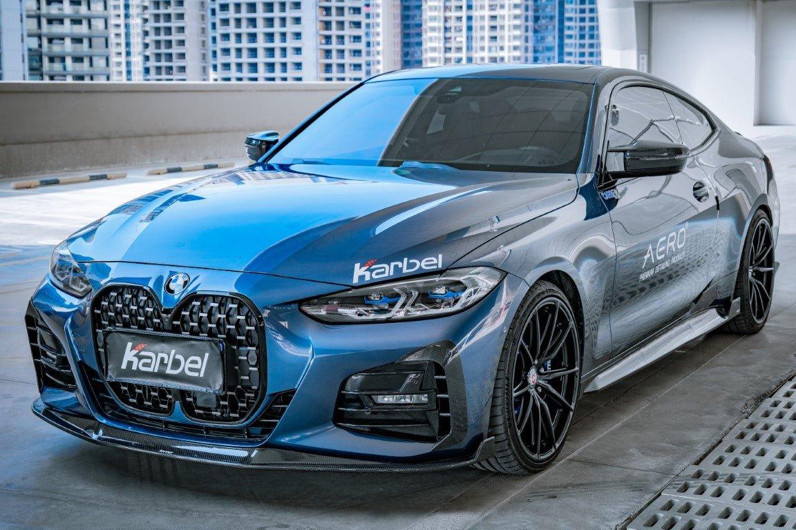 BMW 4 series 430i (with M-package bumper, does not fit base model) M440i G22 G23 2020-ON with Aftermarket Parts - Front Lip Pre-preg Carbon Fiber from Karbel Carbon