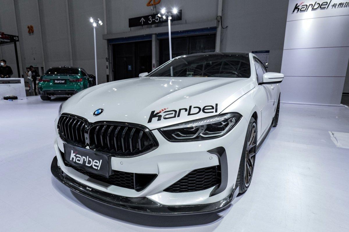 BMW 8 Series M850 840 (With M-Package Bumper) G14 G15 G16 2018 2019 2020 2021 2022 2023 2024 with Aftermarket Parts - Front Lip Pre-preg Carbon Fiber from Karbel Carbon