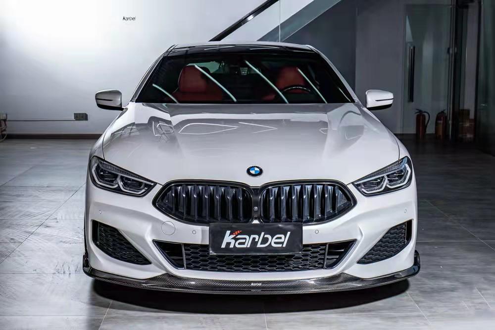 BMW 8 Series M850 840 (With M-Package Bumper) G14 G15 G16 2018 2019 2020 2021 2022 2023 2024 with Aftermarket Parts - Front Lip Pre-preg Carbon Fiber from Karbel Carbon