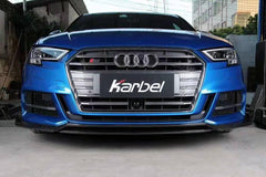 Audi S3 A3 S-line (with s-line bumper) 8V.5 2017-2020 with Aftermarket Parts - Front Lip Pre-preg Carbon Fiber from Karbel Carbon