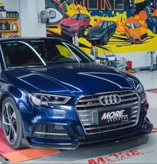 Audi S3 A3 S-line (with s-line bumper) 8V.5 2017-2020 with Aftermarket Parts - Front Lip Pre-preg Carbon Fiber from Karbel Carbon