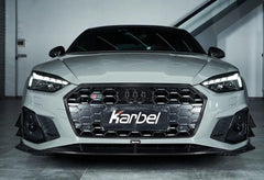 Audi S5 A5 (with s-line bumper, does not base model) B9.5 2020 2021 2022 2023 2024 with Aftermarket Parts - V2 Style Front Lip Pre-preg Carbon Fiber from Karbel Carbon