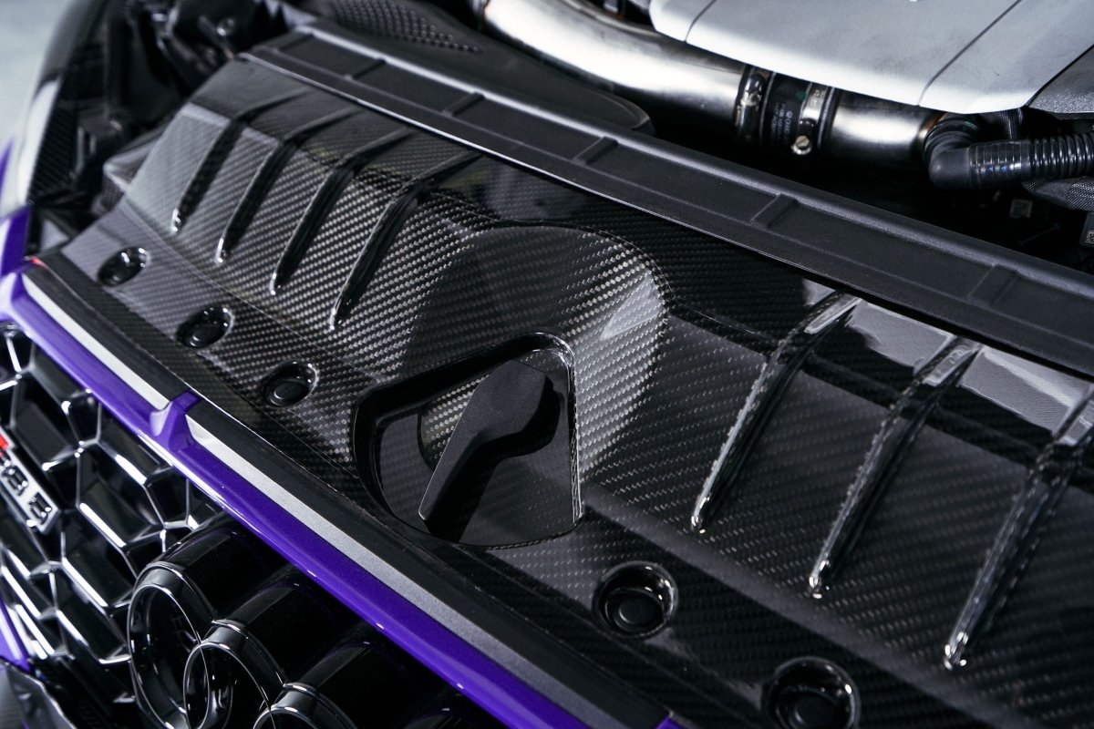 Audi RS4 B9.5 2020 2021 2022 2023 2024 & RS5 B9.5 2020 2021 2022 2023 2024 with Aftermarket Parts - Radiator Cooling Plate Pre-preg Carbon Fiber from Karbel Carbon
