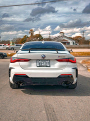 BMW 4 series 430i (with M-package bumper, does not fit base model) M440i G22 G23 2020-ON with Aftermarket Parts - Rear Bumper Canards Pre-preg Carbon Fiber from Karbel Carbon