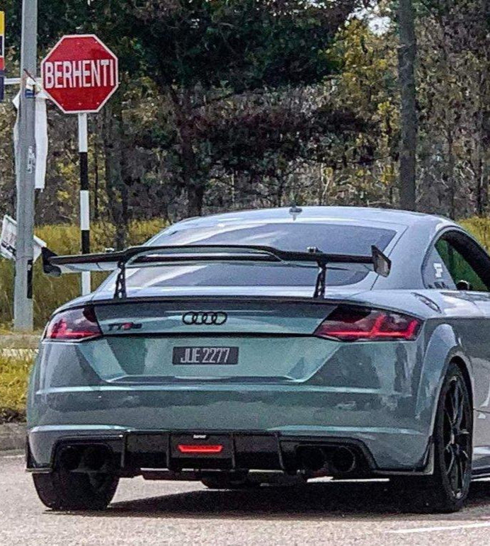 Audi TTS / TT (with s-line bumper) 8S MK3 2015 2016 2017 2018 2019 with Aftermarket Parts - Rear Diffuser & Canards Pre-preg Carbon Fiber from Karbel Carbon